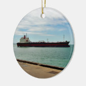 海の貨物船の船の航行 セラミックオーナメント (左)