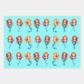 海の贈り物の下の小さな人魚 ラッピングペーパーシート (正面)