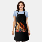 海の贈り物カラフル エプロン (着用した状態)