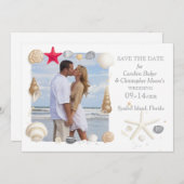 海の贈り物 フォト セーブ・ザ・デート アナウンスメント 招待状 (正面/裏面)
