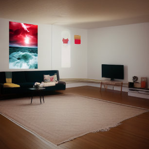 海の赤い空   AIアートポスター ポスター