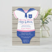 海の赤ちゃんのお祝い招待状（男女問わず） 招待状 (スタンド正面)