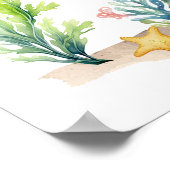 海の赤ちゃんカラフルシャワーおむつラッフルの下で ポスター (角)