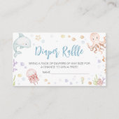 海の赤ちゃんシャワーおむつラッフルの下で エンクロージャーカード (正面)