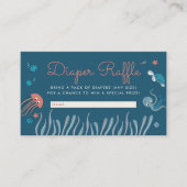 海の赤ちゃんシャワーおむつラッフルの下の漫画 エンクロージャーカード (正面)