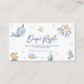 海の赤ちゃんシャワーおむつラッフルの下 エンクロージャーカード (正面)