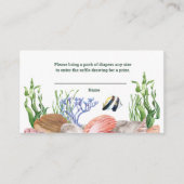 海の赤ちゃんシャワーおむつラッフルの下 エンクロージャーカード (正面)