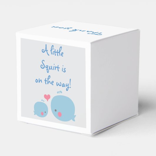海の赤ちゃんシャワーお願いボックスの下のクジラ フェイバーボックス (裏面サイド)
