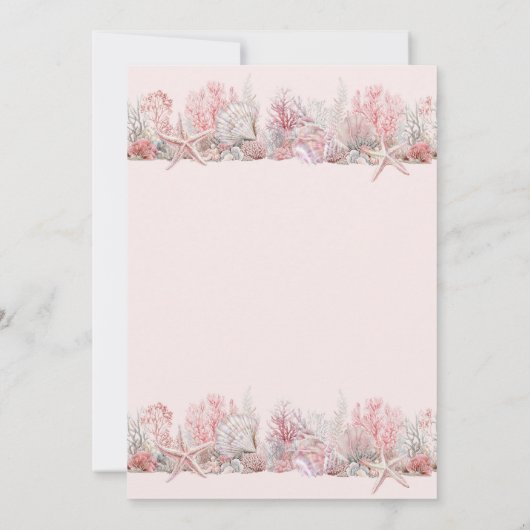 海の赤ちゃんシャワーの下で夢見る サンキューカード (裏面)