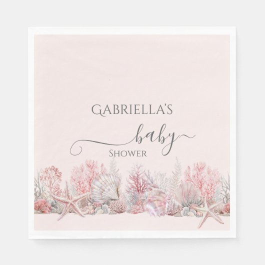 海の赤ちゃんシャワーの下で夢見る スタンダードランチョンナプキン (正面)