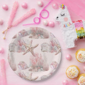 海の赤ちゃんシャワーの下で夢見る ペーパープレート (パーティー)