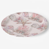 海の赤ちゃんシャワーの下で夢見る ペーパープレート (アングル)