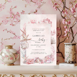 海の赤ちゃんシャワーの下で夢見る 招待状