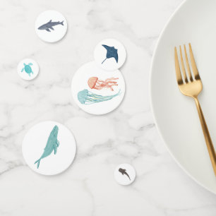 海の赤ちゃんシャワーの下で コンフェッティ