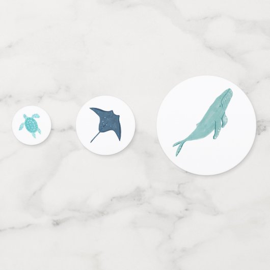 海の赤ちゃんシャワーの下で コンフェッティ (裏面)