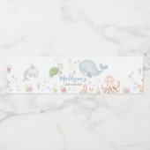 海の赤ちゃんシャワーの下で ペットボトルラベル (シングルラベル)