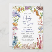 海の赤ちゃんシャワーの下で 招待状 (正面)
