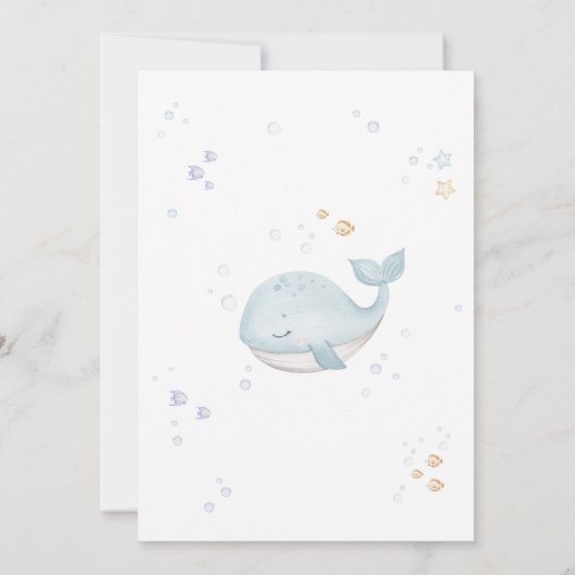 海の赤ちゃんシャワーの下で 招待状 (裏面)