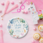 海の赤ちゃんシャワーの下にかわいい ペーパープレート (パーティー)