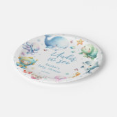 海の赤ちゃんシャワーの下にかわいい ペーパープレート (アングル)