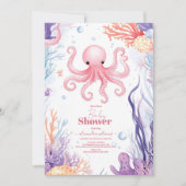 海の赤ちゃんシャワーの下にかわいい 招待状 (正面)