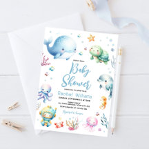 海の赤ちゃんシャワーの下にかわいい