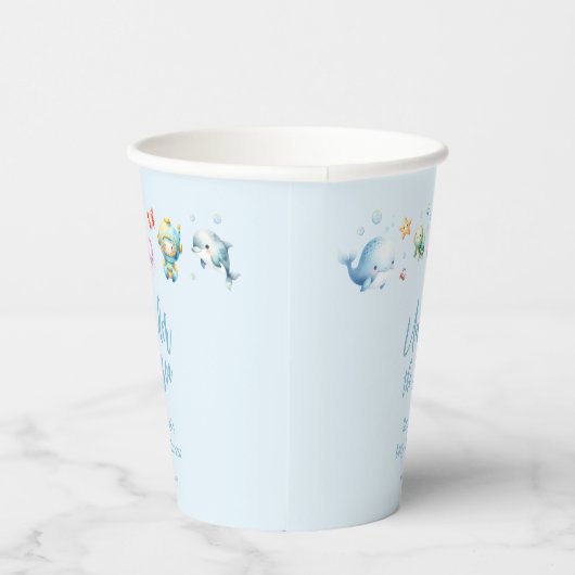 海の赤ちゃんシャワーの下にかわいい 紙コップ (右)