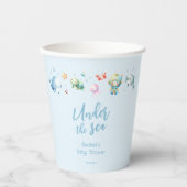 海の赤ちゃんシャワーの下にかわいい 紙コップ (正面)