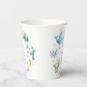 海の赤ちゃんシャワーの下にかわいい 紙コップ (左)