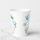 海の赤ちゃんシャワーの下にかわいい 紙コップ (右)