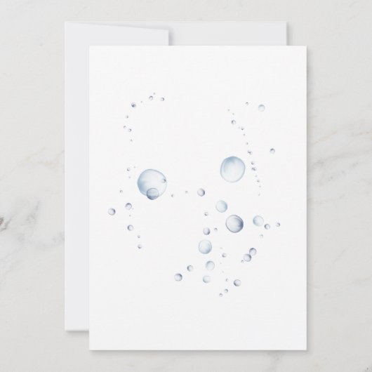 海の赤ちゃんシャワーの下にイルカが双子 招待状 (裏面)