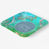 海の赤ちゃんシャワーの下のかわいい亀 ペーパープレート (傾斜あり)