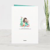 海の赤ちゃんシャワーの下のかわいい水彩人魚 カード (裏面)