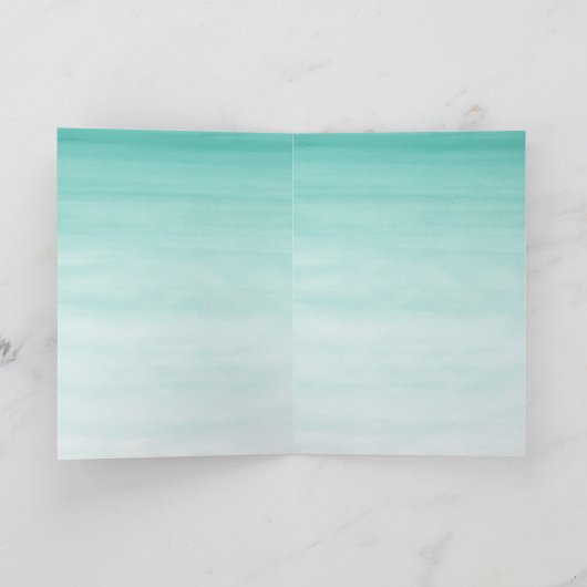 海の赤ちゃんシャワーの下のかわいい水彩人魚 カード (内部)