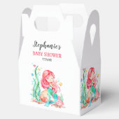 海の赤ちゃんシャワーの下のかわいい水彩人魚 フェイバーボックス (オープン)