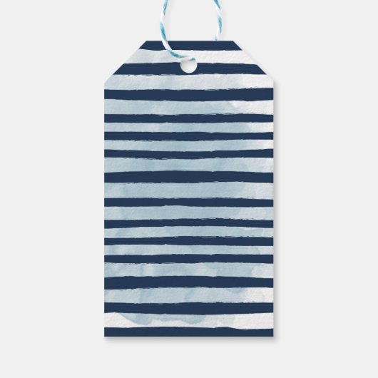 海の赤ちゃんシャワーの下のかわいい水色 ギフトタグ (裏面)