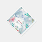 海の赤ちゃんシャワーの下のかわいい水色 スタンダードカクテルナプキン (角)