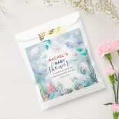 海の赤ちゃんシャワーの下のかわいい水色 フェイバーバッグ (封をした状態)