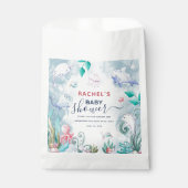 海の赤ちゃんシャワーの下のかわいい水色 フェイバーバッグ (正面)