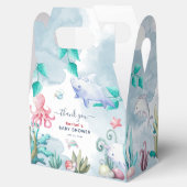 海の赤ちゃんシャワーの下のかわいい水色 フェイバーボックス (オープン)