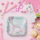 海の赤ちゃんシャワーの下のエーテルの人魚 ペーパープレート (パーティー)