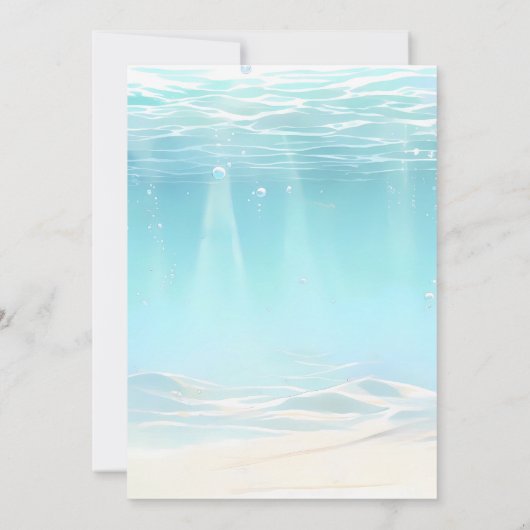 海の赤ちゃんシャワーの下のサメ 招待状 (裏面)