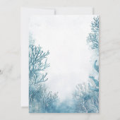 海の赤ちゃんシャワーの下のドリーミーブルー サンキューカード (裏面)