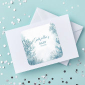 海の赤ちゃんシャワーの下のドリーミーブルー スクエアシール