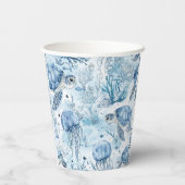 海の赤ちゃんシャワーの下のドリーミーブルー 紙コップ (裏面)