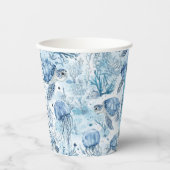 海の赤ちゃんシャワーの下のドリーミーブルー 紙コップ (正面)