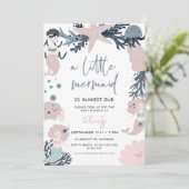海の赤ちゃんシャワーの下のパステルマーメイド 招待状 (スタンド正面)