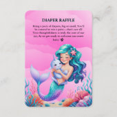 海の赤ちゃんシャワーの下のピンクの夢のような人魚 エンクロージャーカード (正面)