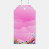 海の赤ちゃんシャワーの下のピンクの夢のような人魚 ギフトタグ (裏面)