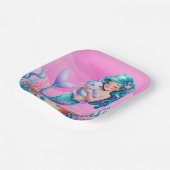 海の赤ちゃんシャワーの下のピンクの夢のような人魚 ペーパープレート (傾斜あり)